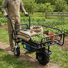 KEIKI Electric Transportation Cart, 24V DC 350W Motor Powered Utility Garden Wagon Dump Cart, 265 lbs Load Capacity with Metal Handle & 16" Track Wheels, Yard Cart & Wagons for Lawn