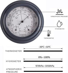 Glass Barometer,Outdoor Temperature Gauge,Traditional Barometer Analog Weather Station,Weather Barometer,Barometer Thermometer Hygrometer