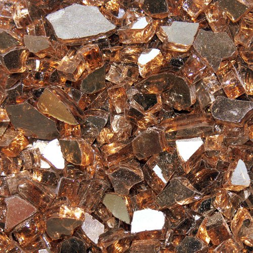 Fire Glass for Fire Pits Reflective Copper 1/4" Glass Pellets (60Lbs)