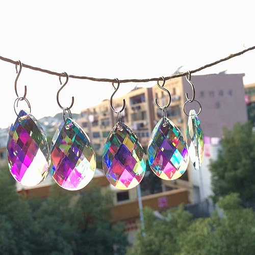 50pcs Clear AB 76mm Water Drop Shaped K9 Crystal Chandelier Pendants,lamp Suncatcher Prism Hanging Parts Decoration