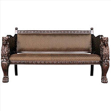 Design Toscano Lord Raffles Winged Lion Settee Bench Mahogany