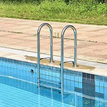 Swimming Pool Handrail 304 Stainless Steel Pool Ladder for Garden Backyard Pools Tube Wall Thickness 1mm 250lbs Load Capacity/Silver / 2 Step (Silver 2 Step)