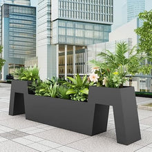 cold moon Customized Outdoor Stainless Steel Tree Pot Flower Box Flower Trough Flower Stand Sales Department Flower Pot guardrail Flower Bed Commercial Street Planting Box (Three-Piece Set)