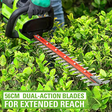 Greenworks Cordless Brushless Hedge Trimmer 24V G24HT56II, 56cm Dual Action Blade, Cuts up to 25.4mm Thick Branches and Stems 3000 SPM Without Battery & Charger