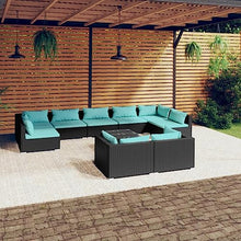 KPOUTRFG Weather Resistant Patio Furniture Set Spacious Outdoor Sofa Set for Gatherings Modern Garden Seating for Patios 10-Piece Black Lounge