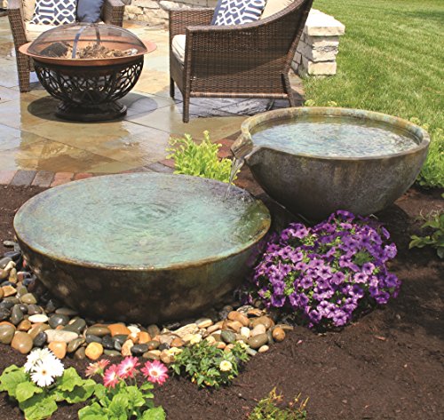 Aquascape 32-Inch Spillway Bowl for Pond, Landscape, and Garden Water Features Green/Patina