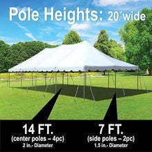 TentandTable 20' x 40' Premium Commercial Pole Tent with Blue & White Top