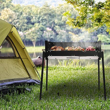 EKSMA Barbecue Charcoal Grill,Stainless Steel Folding Portable BBQ Tool Kits for Outdoor Cooking Camping Hiking Picnics,Casual BBQ Grill，Height Adjustable Barbecue Grills