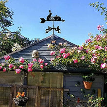 Metal Wind Vane Garden Rabbit with Roof Mount Weathercock Wind Direction Indicator Retro Garden Shape Metal Weathervane Stainless Steel Weathervane for Garden Gazeb