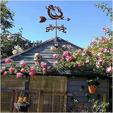 Witch Weather Vane Cozy Cottage With Roof Mount Metal Weathervane Decoration Black Weather Vane Wind Direction Indicator Kit Metal Bracket Weather Vane For Roof Garden Home Garden Sheds Fence Posts P