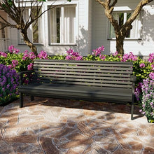 Amish Casual Heavy Duty 6 Foot Roll Back Outdoor Bench in Semi Solid White Stain - Amish Made in The USA from Treated Pine for Outdoor Durability, 700 Lb Weight Capacity