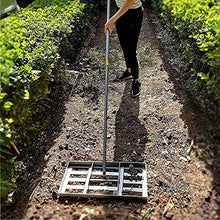 Aikimfuly Turf Rake Grass Rake Lawn Leveling Rake, Adjustable Garden Rake 47" Lightweight Steel Handle, Suit for Garden Backyard Golf/Lawn