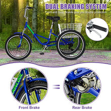 DoCred Adult Folding Tricycle 7-Speed Blue