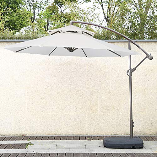 MidiLi Household Garden Parasol, Foldable Outdoor Beach Umbrella, Umbrella Surface Angle Adjustable, Sun Umbrella, Sunshade And Rainproof, For Balcony, Courtyard, Diameter: 2.7M