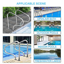 Pool Railing 304 Stainless Steel, Swimming Pool Handrail with Blue Grip Cover, for Commercial Spaces and Private Swimming Pools ()
