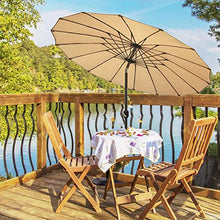 UHRLGHS Outdoor 2.5M Shanghai Parasol,Outdoor Garden Furniture Accessories, Round Sunscreen Canopy Umbrella, Portable Beach Umbrella(Khaki)