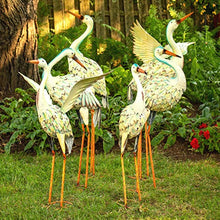 Set of 6 Assorted Metal Garden Herons/Cranes (White Herons (Set of 6))