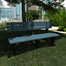 Aurora Traditional 6 ft Park Bench, Nantucket Blue