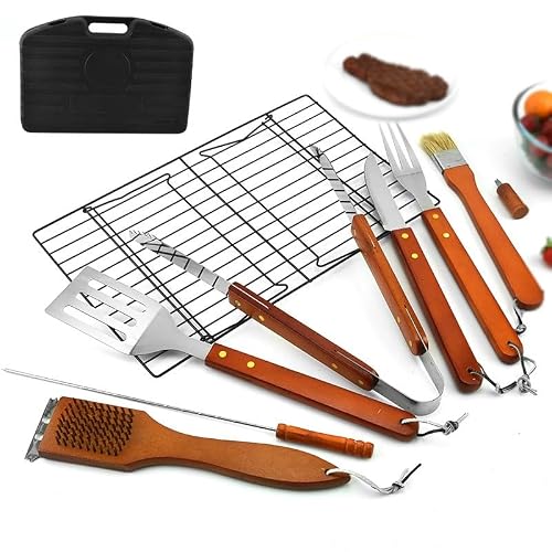 BBQ Tool Combination Set Stainless Steel Portable Carrying Case 18 Piece