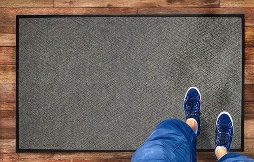 Legendary Doormats Waterhog Diamond Mat - Fabric Border - Cleated Backing - Evergreen 3' x 20''