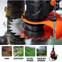 AMYYTL Cordless Grass Strimmer Electric Lawn Mower, Home Small Walk-Behind Lawn Mower with 3 Styles 9000mA Battery Rechargeable Portable Weeder for Garden Lawn Shrub Trimming Outdoor