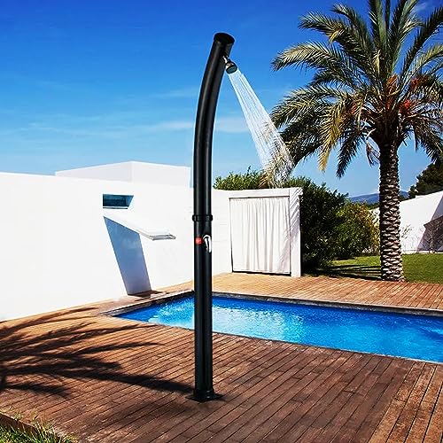 CFDZCP Outdoor Shower kit 2-Section Outdoor Shower Solar Powered, Adjustable Temperature Pressure with 360° Rotating Shower Head, Foot Shower & Faucet, for Poolside Backyard Beach