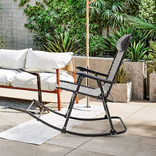 TEOYETTSF Patio Camping Rocking Chair Folding Footrest