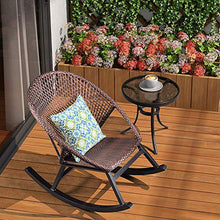 ASDNN Outdoor Garden Recliner Armchairs Lounge Chair PE Wicker Sun Loungers Hand Made Porches Patio Rocking Seat，Brown (Size : 102x62x92cm)