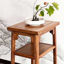 GKOKG Coffee Tables Chinese Style Wooden Corner Sofa Side Table Living Room Small Square Bedroom Bedside