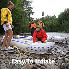 Sea Eagle SE330 Two Person Inflatable Sport Kayak with Seats, Paddles, Bag, Electric Pump White/Blue