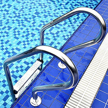 Swimming Pool Ladder Stainless Steel Swimming Pool Pedal with Non-Slip mat spa handrails Ladder with 2 ladders Without Embedded/Silver / 54cm (Silver 54cm)