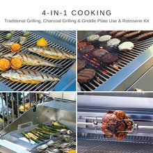 Fuego F36S-Pro All 304SS w/Lights & Rear Burner Free Standing Gas Grill, Stainless Steel