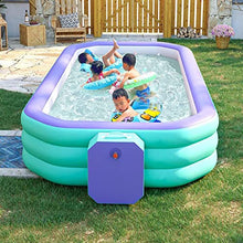 Inflatable Pool for Adults, Blow Up Pool Large, Rectangular Wading Pool for Kids, Family Swimming Pool for Above Ground, Indoor, Outdoor, Backyard, Garden (Color : /Green-300 cm)