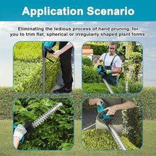 Cordless Hedge Trimmer, Electric Bush Trimmer For Shrubbery, Handheld Hedge Cutter For Garden With 21 V Battery, 48 cm Double-Edged Blade,Rubber-Coated Handle,For Yard/Garden,2batteries