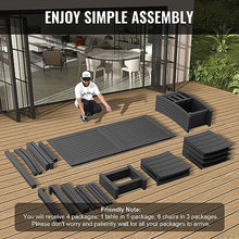 VEVOR 7 Pieces Outdoor Patio Dining Set Rectangle Furniture Table and Chairs Black