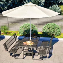 SENPUST 72" Picnic Table with Backrest, Rectangular Metal Picnic Table
