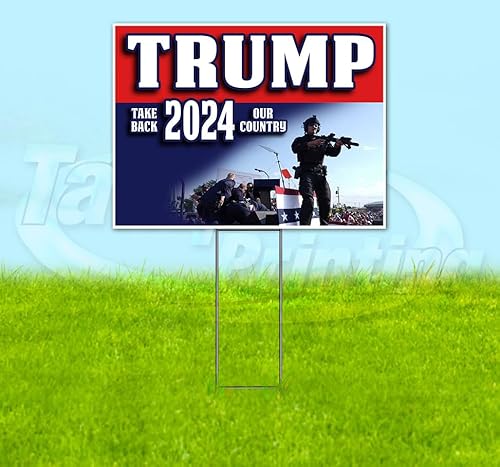 TampaPrinting Trump Take Country Yard Sign 18" x 24" with Metal Step Stake