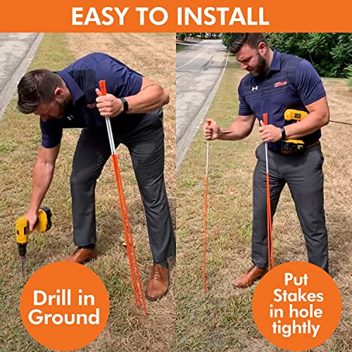 DISCOUNT SNOWSTAKES .COM 5ft Yellow Pro Snow Stakes with Reflective Tape