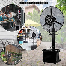 GFJYKDL 22in Patio Misting Fan with 11 Gal Tank, 3-Speed Outdoor Pedestal Cooler, 90° Oscillation for Greenhouse & Residential Use - Black, Ideal for Hot Weather