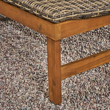 Great Deal Furniture Outdoor Rustic Acacia Wood Chaise Lounge Set of 4 Natural Stained + Mix Mocha