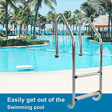 Pool Ladder, 2-Step Stainless Steel Inground Swimming Pool Stairs w/Non-Slip Footstep, 440 lbs Capacity