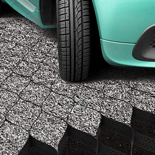 ZHOUHONG Geo Cell Grid Ground Grid for Gravel, Driveway Slopes Soil Stabilizer for Patio Deck Garden Lawn Shed, 2 Inch Retaining Walls Subgrade Work Paving Mesh (Color : W X L, Size : 6x9 m/20x30 ft)
