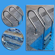 3 Steps Swimming Pool Handrail 304 Stainless Steel Pool Ladder for 1-1.4m Pool Anti-Slip and Anti-Rust 250lbs Load Capacity/Silver / 1.2mm (Silver 1mm) (Silver 1.2mm)