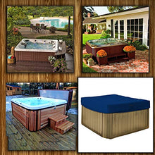 Hot Tub Cover/Spa Cover 18 Oz Waterproof - 100% Weather Resistant Outdoor Square Spa Cover with Elastic for Snug Fit (14" H x 85" W x 85" D, Blue)