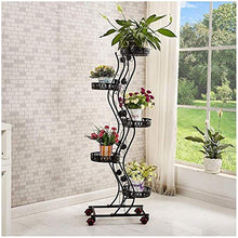 ZHOUYANB Plant Stands Flower Stand Iron With Wheels Indoor Floor-standing Ladder Display Rack 3 Colors Holder
