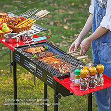 MNSSRN Portable Folding Outdoor BBQ Grill, Foldable Outdoor/Home/Camping Equipment with Detachable Grill/Grill Pan for 5-15 People