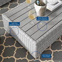 Conway 4-Piece Outdoor Patio Wicker Rattan Furniture Set in Light Gray Gray