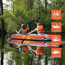 FunWater Inflatable Fishing Kayak 13’X33”X14” Portable Recreational Kayak Orange/White