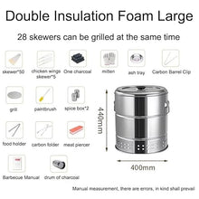 DONGXIAO Barrel BBQ, Smokers and Grills, Outdoor Portable Charcoal Grill, Stainless Steel Barbecue Grill, Indoor Smothered Grill (Size: L)
