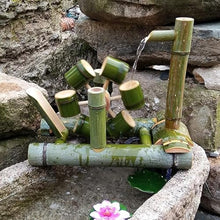 GenSDH Handmade Bamboo Water Fountain with Pump, Zen Feng Shui Flowing Water Feature, Outdoor Garden Fountain, Circulating Water Landscape Decor, for Pond, Stone Trough, Backyar,33.5in(85cm)